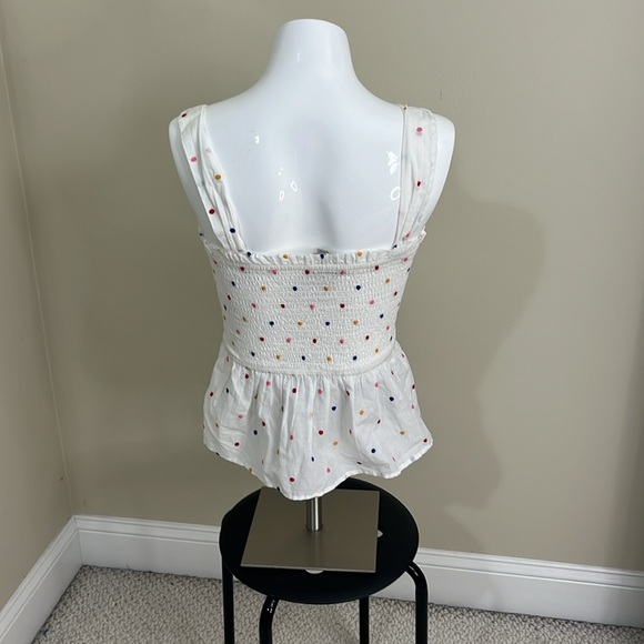 NWT Loft White Polka Dot Top - Picture 2 of 11